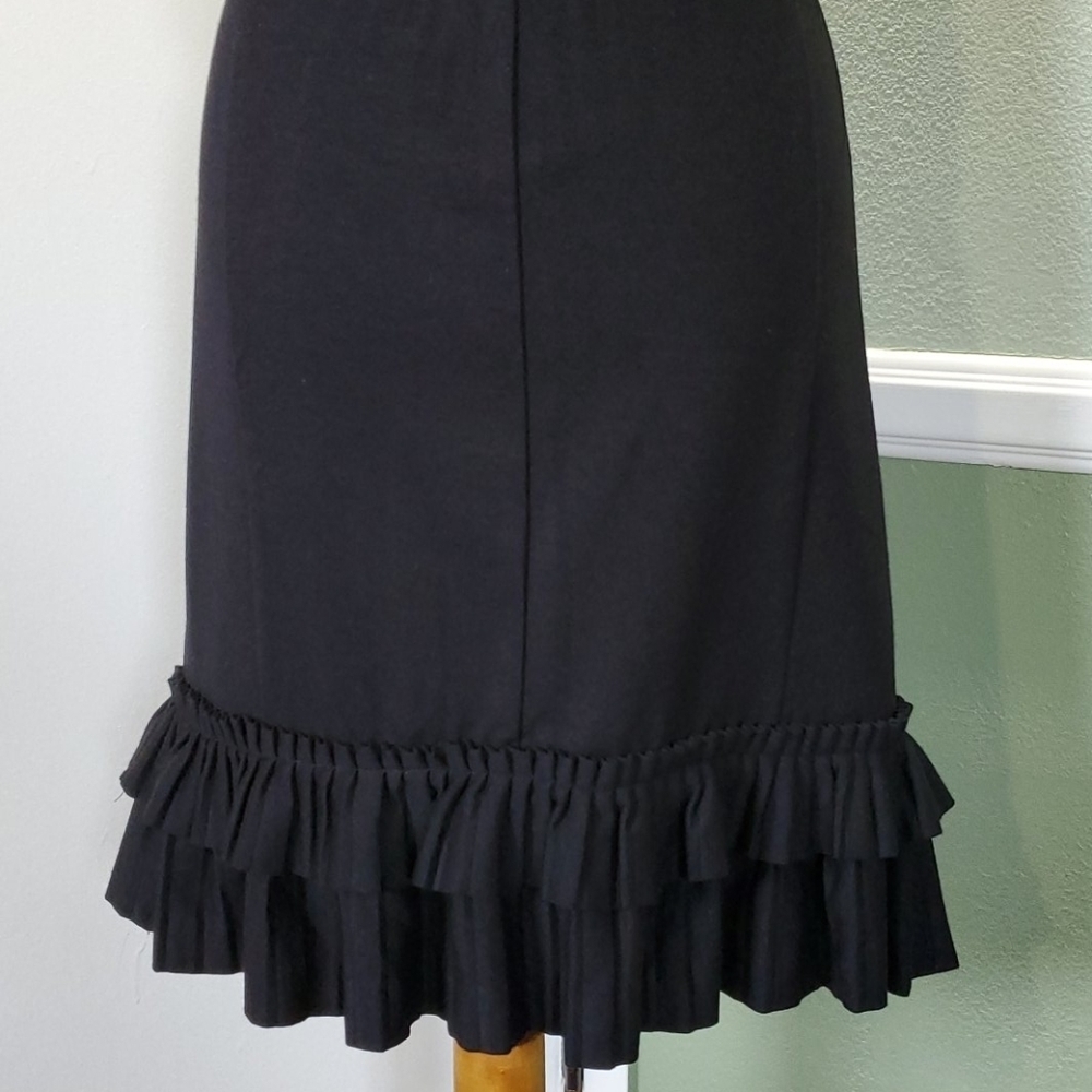 LAPIS KNIT BLACK KNEE LENGTH MIDI SKIRT - Picture 3 of 7